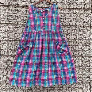 Vintage Baby on Board rainbow plaid jumper maternity dress